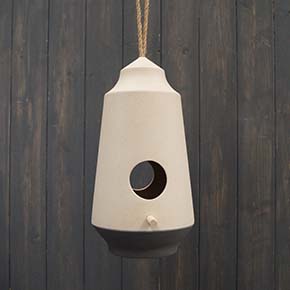 Earthy Natural/Anthracite Bamboo 2-tone Hanging Birdhouse H28.5cm detail page